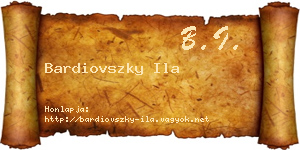 Bardiovszky Ila névjegykártya